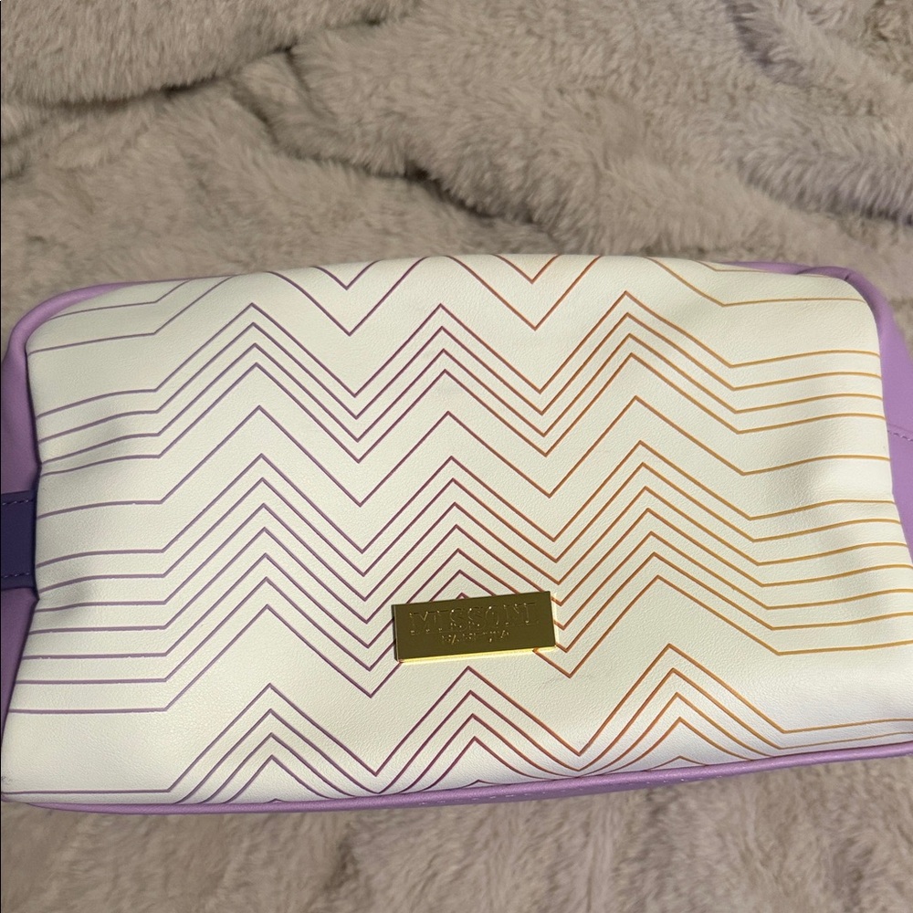 Missoni White and Purple Cosmetic Bag